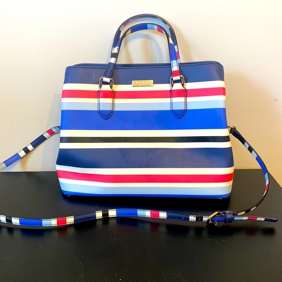 Kate Spade Evangelie Laurel Way Striped Satchel - Picture 2 of 14